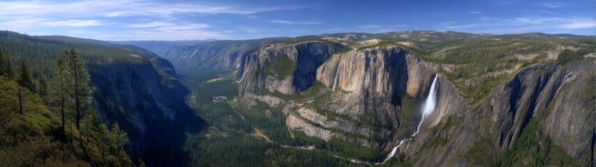 Breathtaking 360 degrees panoramic view of yosemite national park hdr landscape nature