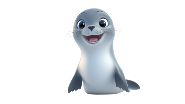 Funny cartoon monster 3D render icon with colorful design and playful expression isolated on white background
