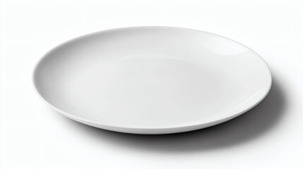 A pristine white plate, perfect for showcasing culinary creations, sits ready for use.