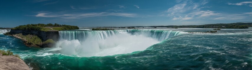 Niagara falls action shot usa hdr panoramic 360-degree view nature's beauty
