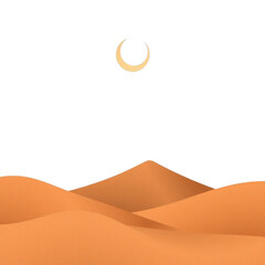 Abstract moon over desert hills
