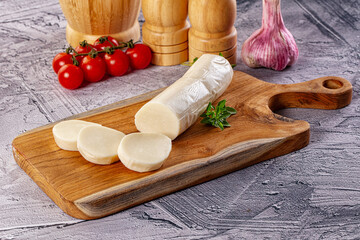 Italian dairy - mozzarella cheese with slices