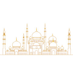 Line art of multiple mosque silhouettes overlapping