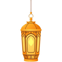 Traditional Ramadan lantern in flat outline