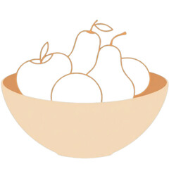 Bowl with simple fruit outline