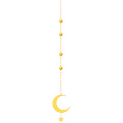 Hanging ornament with crescent and star