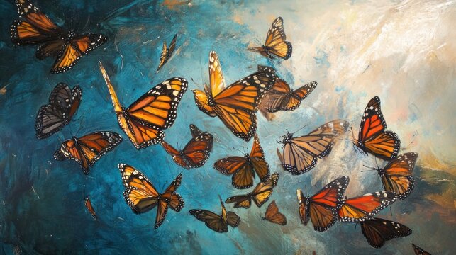 Monarch Butterflies in Flight (1)