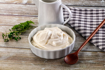 White organic natural cream sour