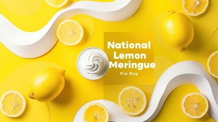 National Lemon Meringue Pie Day, illustration