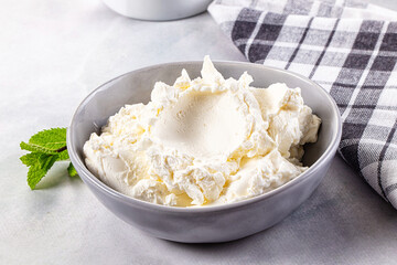 Chream cheese in the bowl