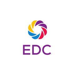 EDC logo design on white  background.