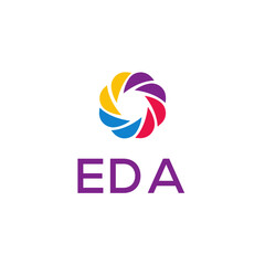 EDA logo design on white  background.