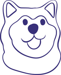 Pet Dog Line Art Hand Drawn Vector