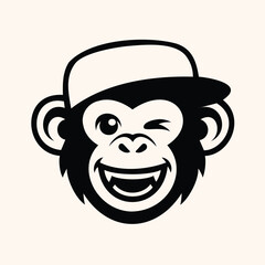 Winking Monkey Mascot with Cap