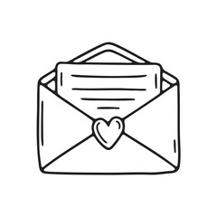 A heart sticker sealing a paper envelope shut