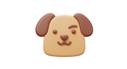 Dog head shaped cookie