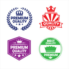 Premium Quality Badge Collage with Crowns, Wreaths, and Stars – Realistic Digital Illustration

