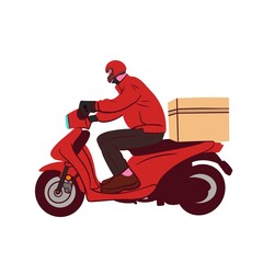 man on motorcycle Delivery package
