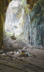 Inside the Gomantong Caves in Sandakan District, Sabah, Borneo, Malaysia.