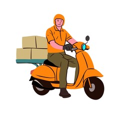 man on scooter Delivery package 