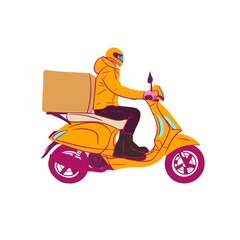 vector illustration of a scooter Delivery package