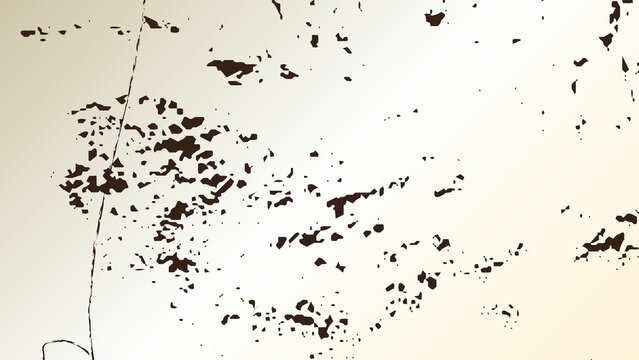 Minimal abstract background featuring scattered dark brown ink splatters and subtle cracks on a soft beige gradient surface