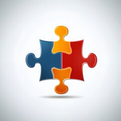 Obraz premium Colorful puzzle piece design on a light background.