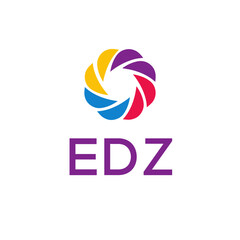 EDZ logo design on white  background.