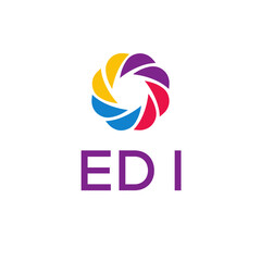 EDI logo design on white  background.
