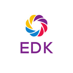 EDK logo design on white  background.