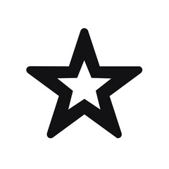 Obraz premium Five Point Star Silhouette with Central White Star Shape - Vector Design