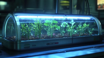 Obraz premium Plants in a futuristic lab