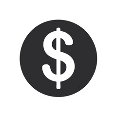 Obraz premium Dollar sign icon in a black circle symbolizing currency and finance