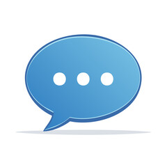 Fototapeta premium Blue Communication Bubble Icon with Ellipsis Message Box for Web and App Design