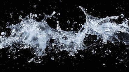 Dynamic Splash of Water in Motion Against a Dark Background Capturing Fluidity and Energy