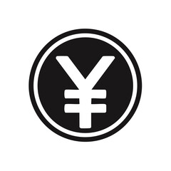 Fototapeta premium Black Yen Currency Symbol Icon Enclosed in Round Circle Shape isolated