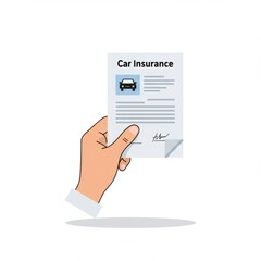 Hand Holding Car Insurance Document