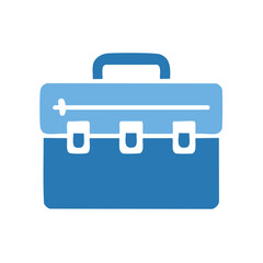 Obraz premium Blue Briefcase Illustration Business Professional Work Travel Organization