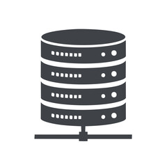 Computer data storage system vector server rack icon simple modern shape