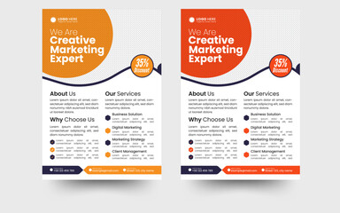 
a bundle of 5 templates of a5 flyer, Flyer template layout design. Corporate creative colorful business flyer template.	