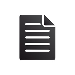 Paper document icon with folded corner, file page symbol for web design
