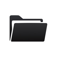Dark Gray Folder Icon Design for Organizing Documents and Files Online