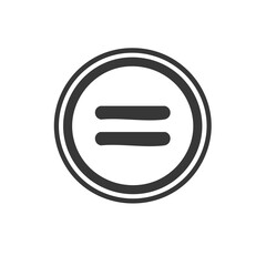 Circular Equal Symbol Hand Drawn Style Graphic Element for Web Design and Apps
