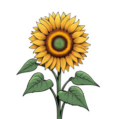 Fototapeta premium sunflower on white background