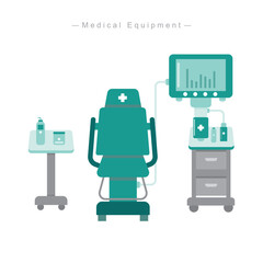 Hospital Tools Flat Design, Vector Icons Set for Healthcare Projects.