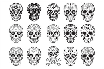 Decorative Sugar Skull Vector Art

Colorful Día de los Muertos Skull Design

Traditional Mexican Sugar Skull Illustration

Festive Sugar Skull Silhouette

Ornate Sugar Skull Day of the Dead Graphic