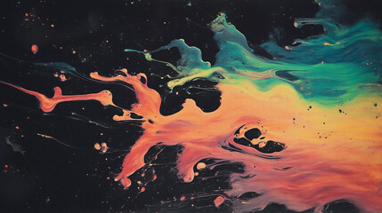 Colorful paint splash explosion on black background, AI generated