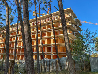 Construction of apartments on the Baltic Sea in Mrzezyno in Poland