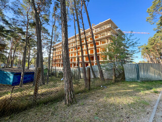 Construction of apartments on the Baltic Sea in Mrzezyno in Poland