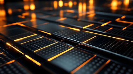 Close-up view of a modern technological surface.